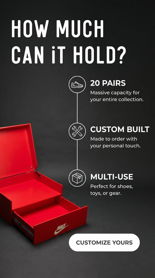 Custom Giant Shoe Box: Holds 20 Pairs - Made to Order